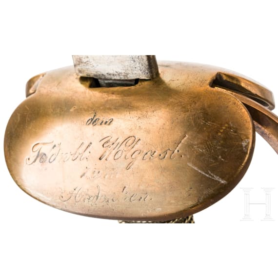 Geschenkdegen alter Art f&uuml;r Offiziere der Infanterie, 2. H&auml;lfte 19. Jhdt.