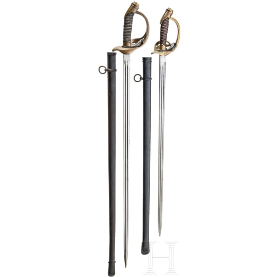 Zwei Degen M 1889 f&uuml;r Offiziere der Infanterie, ab 1905