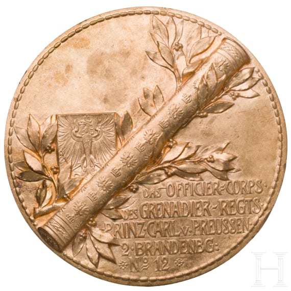 Hans Weddo von Gl&uuml;mer- Gro&szlig;e Medaille des Grenadier- Regt. &bdquo;Prinz Carl v. Preussen"