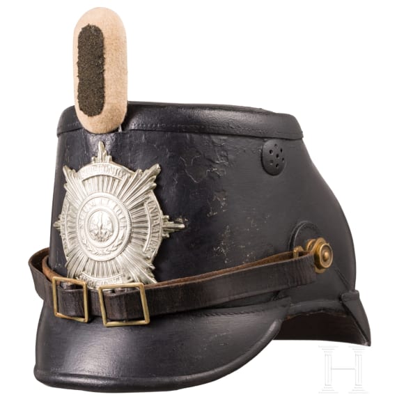 Tschako M 1895 f&uuml;r Mannschaften der Garde-J&auml;ger- oder Garde-Sch&uuml;tzen-Bataillone, um 1900