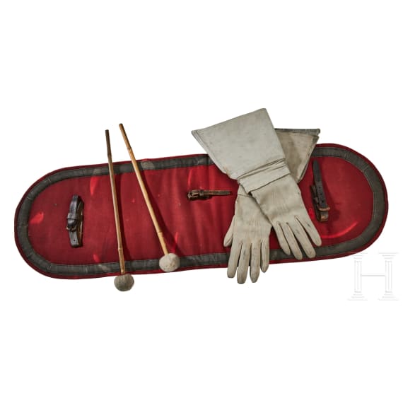 A Prussian Gardes du Corps GDC Gala NCO Mallets, Gauntlets and Horse Drum Blanket
