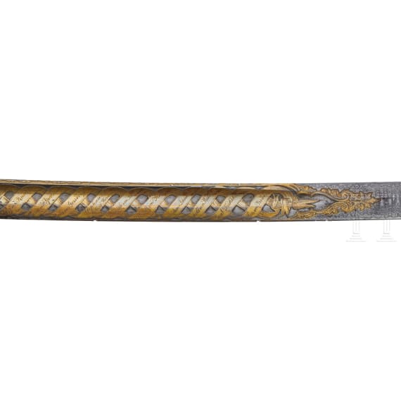Generalleutnant Luis von Hesberg (1824&ndash;1909) &ndash; a magnificent sabre, gift from Cuirassier Regiment No. 6, likely presented upon his retirement in 1888.