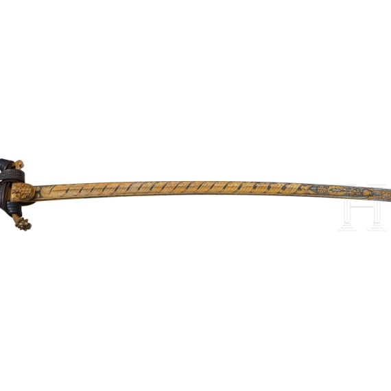 Generalleutnant Luis von Hesberg (1824&ndash;1909) &ndash; a magnificent sabre, gift from Cuirassier Regiment No. 6, likely presented upon his retirement in 1888.