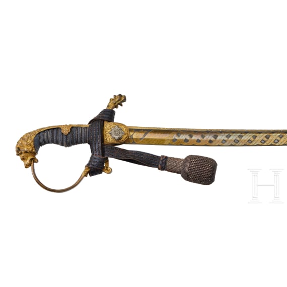 Generalleutnant Luis von Hesberg (1824&ndash;1909) &ndash; a magnificent sabre, gift from Cuirassier Regiment No. 6, likely presented upon his retirement in 1888.