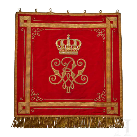 A Prussian Leib Guard Hussar Fanfare Trumpet Banner