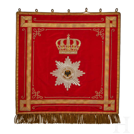 A Prussian Leib Guard Hussar Fanfare Trumpet Banner