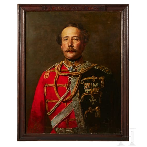 Oberst Hermann von Kerssenbroigk &ndash; an oil portrait as Commander of the Life-Guard Hussar Regiment, 1861&ndash;64.