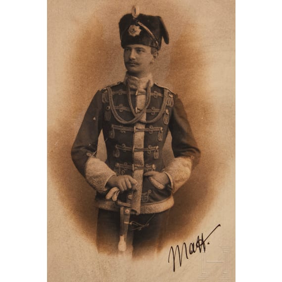 Three photographs of Kaiser Wilhelm II and officers of the Prussian Life-Guard Hussar Regiment (LGHR), respectively