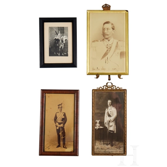 Four photos of Kaiser Wilhelm II and officers of the Guard Cavalry