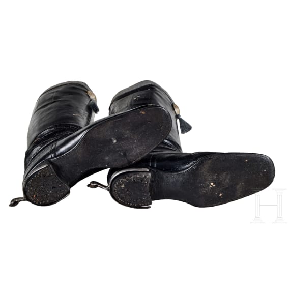 Paar Offiziersstiefel der preu&szlig;ischen 1. Leibhusaren