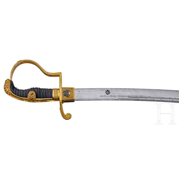 Prinz Friedrich Karl von Preu&szlig;en (1828 - 1885) - pers&ouml;nlicher Geschenks&auml;bel des preu&szlig;ischen 1. Leib-Husaren-Regiments