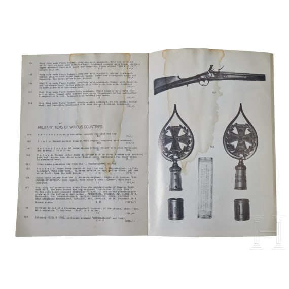 Preu&szlig;ische Standartenspitze, Fahnenring und Pr&auml;sentationsplakette f&uuml;r das Husaren-Regiment 1