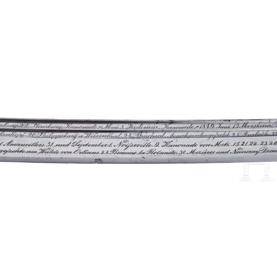 Prinz Friedrich Karl von Preu&szlig;en (1828 - 1885) - pers&ouml;nlicher Geschenks&auml;bel des preu&szlig;ischen 1. Leib-Husaren-Regiments