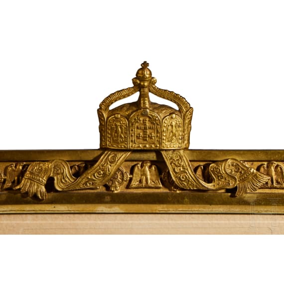 Kaiser Wilhelm II. - signiertes Widmungsfoto in offiziellem Geschenkrahmen 1909