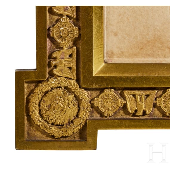 Kaiser Wilhelm II. - signiertes Widmungsfoto in offiziellem Geschenkrahmen 1909