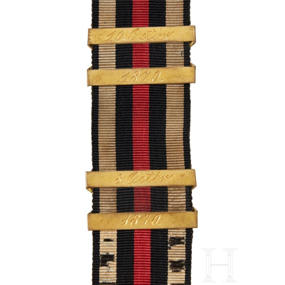 Preu&szlig;isches HR2 Banderol mit Spangen der Schlachten