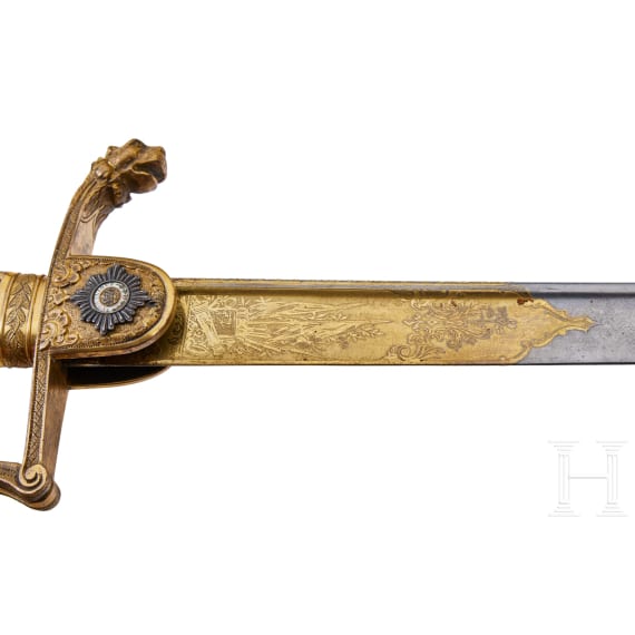 Pr&auml;chtiger preu&szlig;ischer Ehrens&auml;bel des 3. Garde-Ulanen-Regiments 1867 - 1877