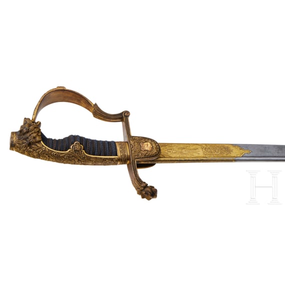 Pr&auml;chtiger preu&szlig;ischer Ehrens&auml;bel des 3. Garde-Ulanen-Regiments 1867 - 1877