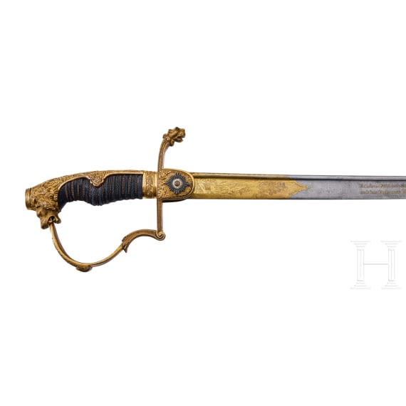 Pr&auml;chtiger preu&szlig;ischer Ehrens&auml;bel des 3. Garde-Ulanen-Regiments 1867 - 1877