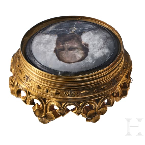 Paar Epauletten der Preu&szlig;ischen Garde-Landwehr und ein Offiziersbild (HR1) unter Glas