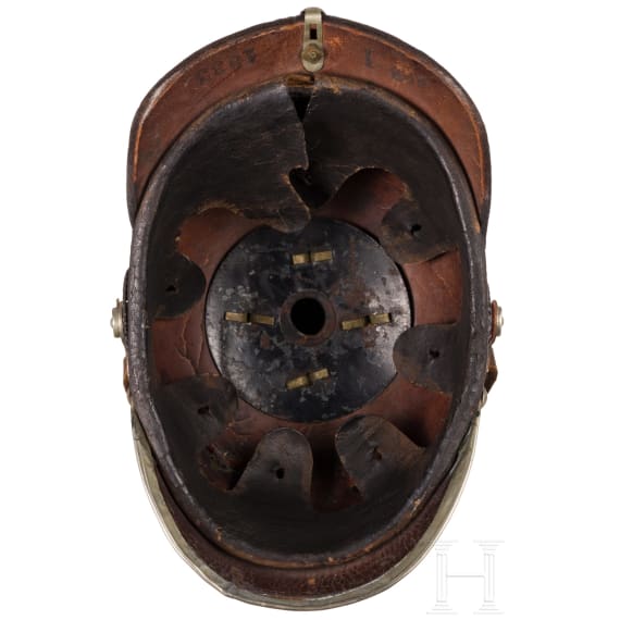 Helm M 1895 f&uuml;r Mannschaften der Pioniere, Trageweise ab 1897