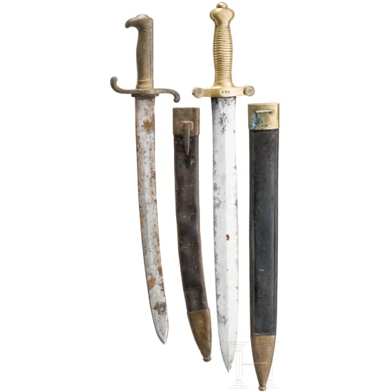 Preu&szlig;isches Seitengewehr M 1864 U/M und franz&ouml;sisches Faschinenmesser M 1831