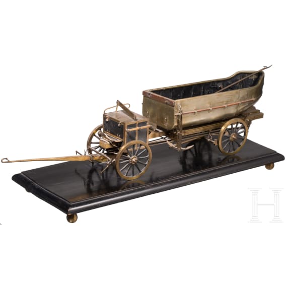 Detailliertes Modell eines Pontonwagens, um 1900