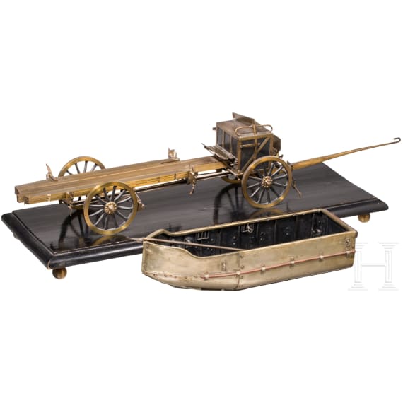 Detailliertes Modell eines Pontonwagens, um 1900