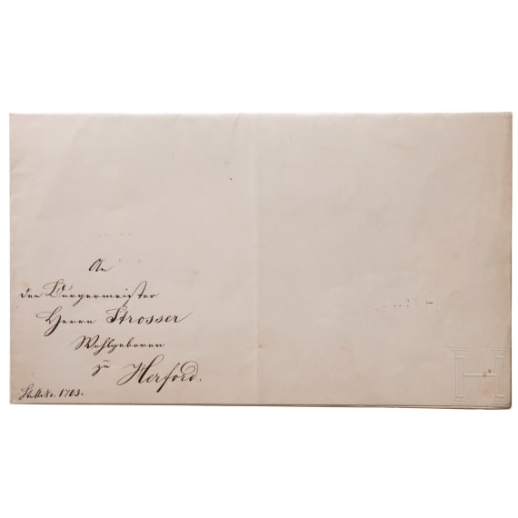 Otto F&uuml;rst von Bismarck (1815 - 1898) - eigenh&auml;ndig signiertes Schreiben an den B&uuml;rgermeister von Herford 1866