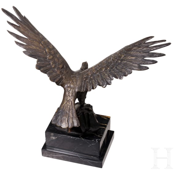 Hans Bauer- Bronzeskulptur eines auffliegenden Adlers