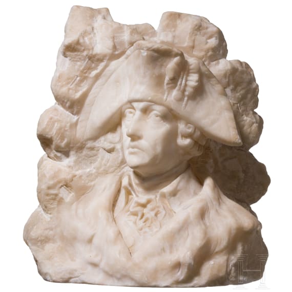 K&ouml;nig Friedrich II. von Preu&szlig;en - Steinerne B&uuml;ste, 19. Jhdt.