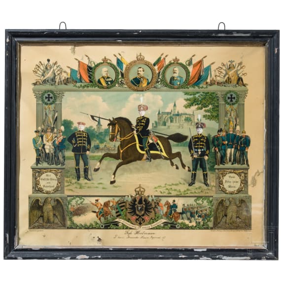 Sammlung von neun unterschiedlichen Reservistenbildern zwischen den Jahren 1901 - 1907.