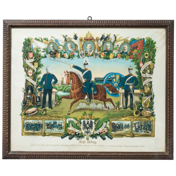 Sammlung von neun unterschiedlichen Reservistenbildern zwischen den Jahren 1901 - 1907.