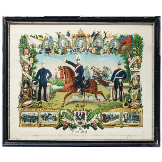 Sammlung von neun unterschiedlichen Reservistenbildern zwischen den Jahren 1901 - 1907.
