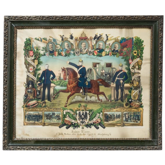 Sammlung von neun unterschiedlichen Reservistenbildern zwischen den Jahren 1901 - 1907.