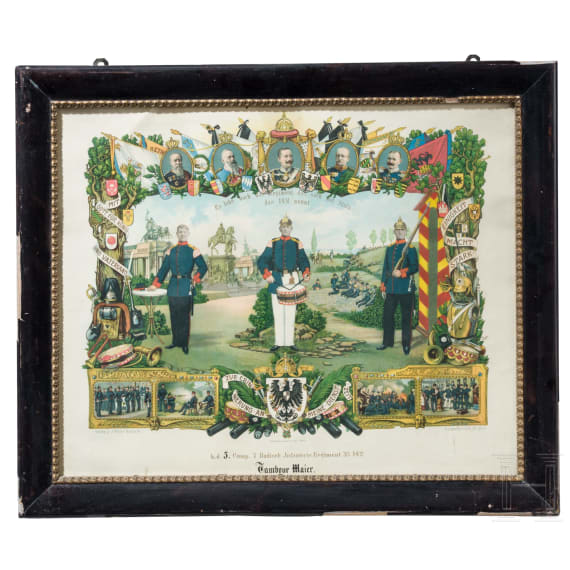 Sammlung von neun unterschiedlichen Reservistenbildern zwischen den Jahren 1901 - 1907.