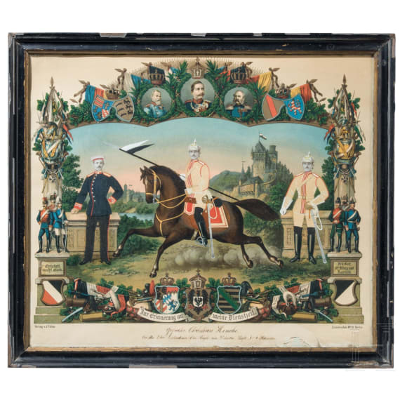 Sammlung von neun unterschiedlichen Reservistenbildern zwischen den Jahren 1901 - 1907.