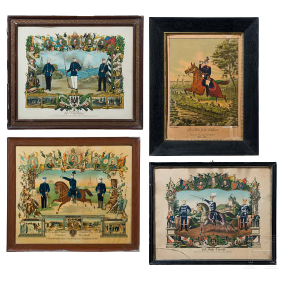 Sammlung von zehn Reservistenbildern aus den Jahren 1891 - 1917