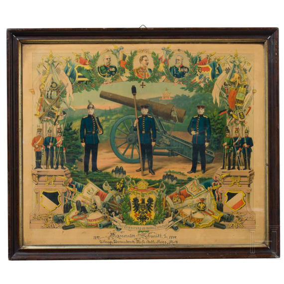Sammlung von zehn Reservistenbildern aus den Jahren 1891 - 1917