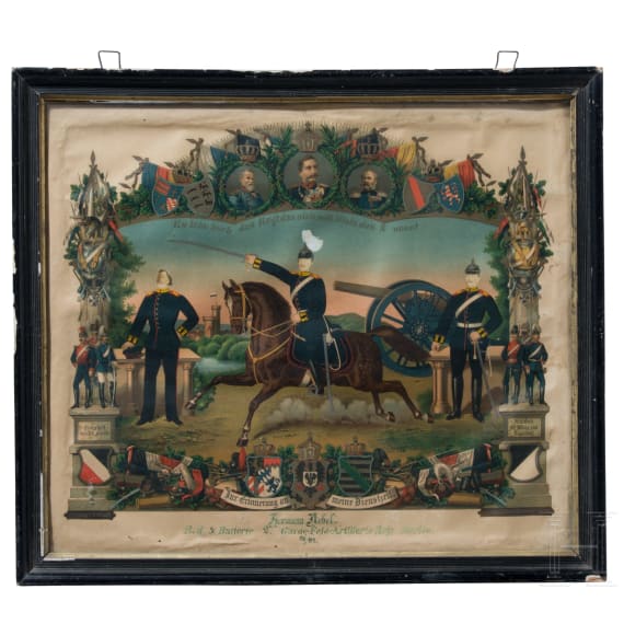 Sammlung von zehn Reservistenbildern aus den Jahren 1891 - 1917