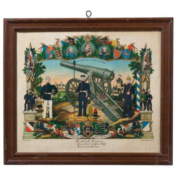 Sammlung von zehn Reservistenbildern aus den Jahren 1891 - 1917