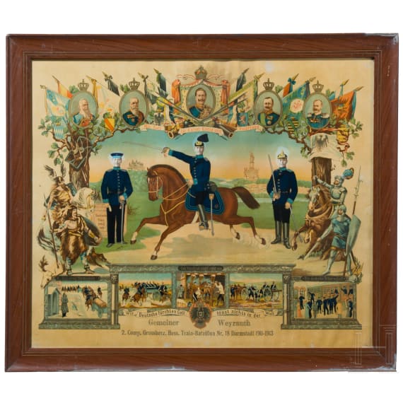 Sammlung von zehn Reservistenbildern aus den Jahren 1891 - 1917