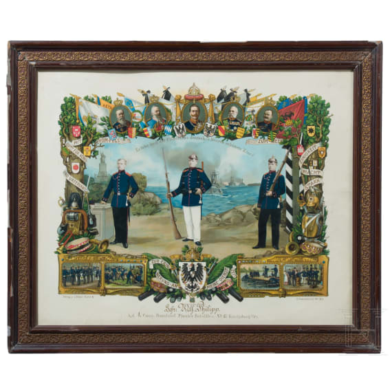 Sammlung von zehn Reservistenbildern aus den Jahren 1891 - 1917