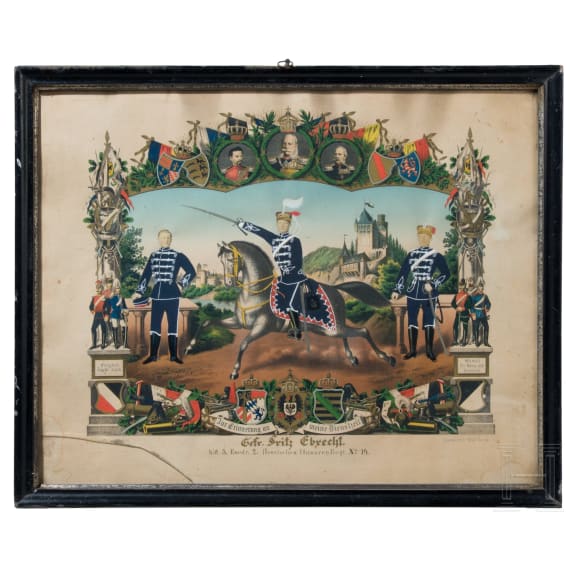 Sammlung von zehn Reservistenbildern aus den Jahren 1891 - 1917