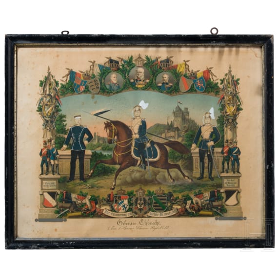 Gruppe von zehn verschiedenen Reservistenbildern zwischen 1896 - 1909.