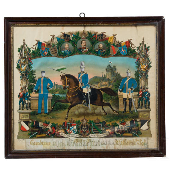 Gruppe von zehn verschiedenen Reservistenbildern zwischen 1896 - 1909.