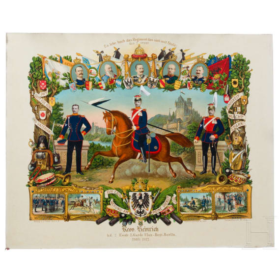 Gruppe von zehn verschiedenen Reservistenbildern zwischen 1896 - 1909.