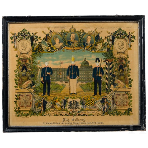 Gruppe von zehn verschiedenen Reservistenbildern zwischen 1896 - 1909.