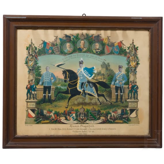 Gruppe von zehn verschiedenen Reservistenbildern zwischen 1896 - 1909.