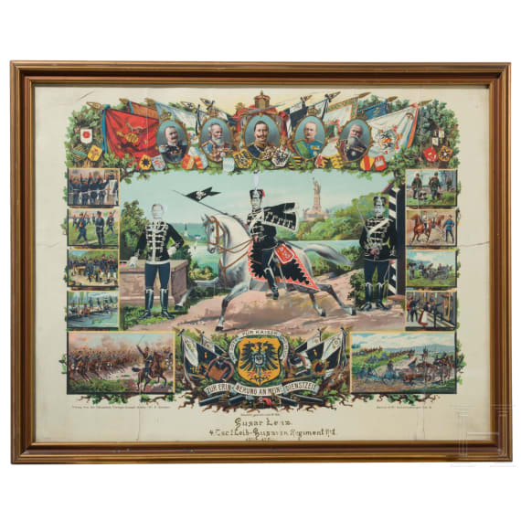 Gruppe von zehn verschiedenen Reservistenbildern zwischen 1896 - 1909.